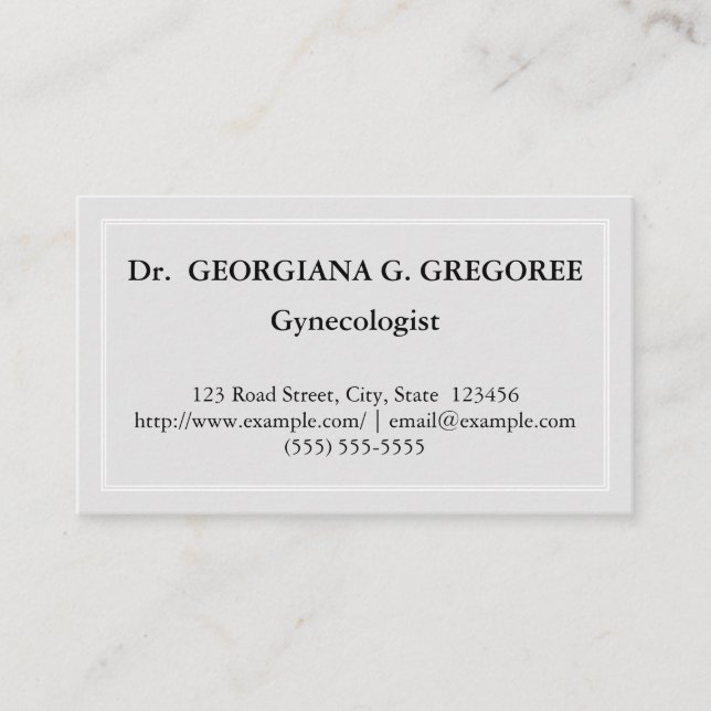 Elegant & Minimalist Gynecologist Business Card (Front)