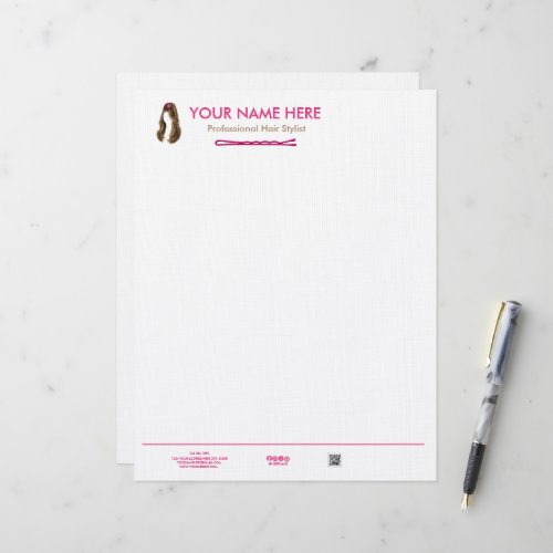 Elegant Minimalist Hair Stylist Letterhead