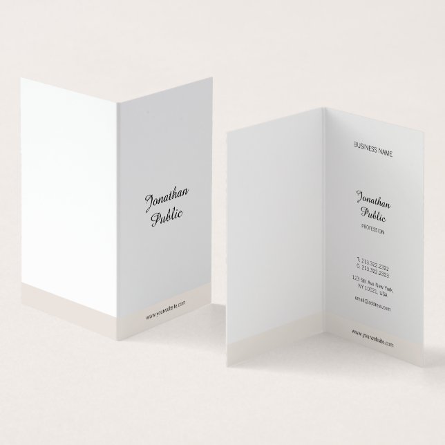 Elegant Minimalist Hand Script Professional Simple Business Card (Inside and Outside)