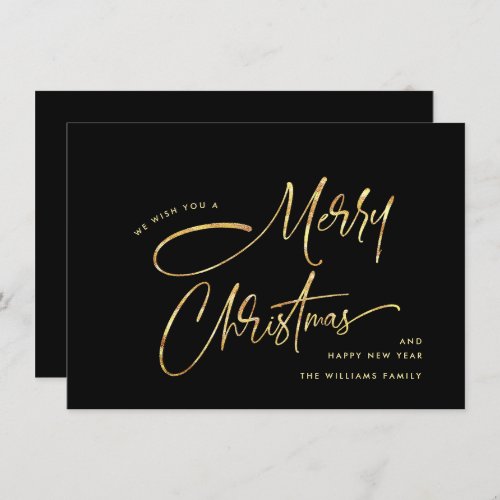 Elegant Minimalist Hand Writing Merry Christmas Holiday Card