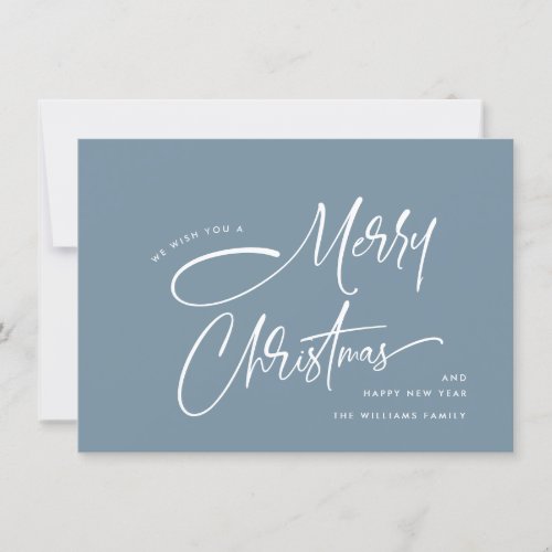 Elegant Minimalist Hand Writing Merry Christmas Holiday Card