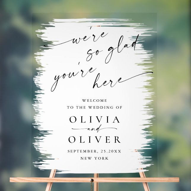 Elegant Minimalist Hand Writing WELCOME Wedding Acrylic Sign (Neutral)