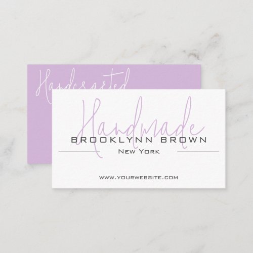 Elegant Minimalist Handmade Handcrafted Lavender Business Card
