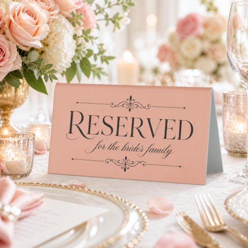 Elegant Minimalist Handwritten Reserved Wedding  Table Tent