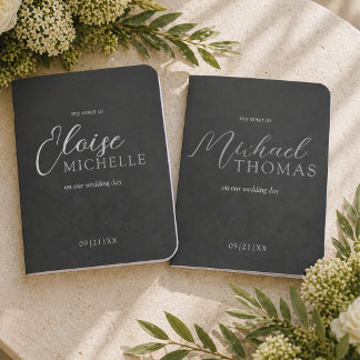 Elegant Minimalist His and Her Foil Vow Books