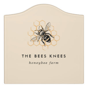Elegant & Minimalist Honey Beekeeper Door Sign