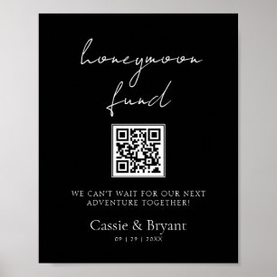 Elegant Minimalist Honeymoon Fund Wedding Sign