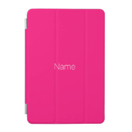 Elegant minimalist hot pink custom name monogram iPad mini cover