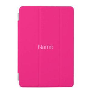 Elegant minimalist hot pink custom name monogram iPad mini cover