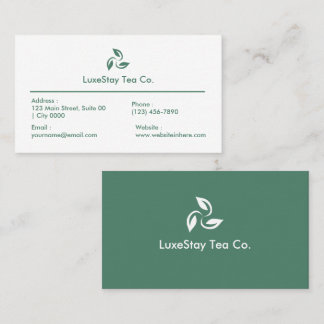Elegant Minimalist Hotel Tea Theme Clean Business Card