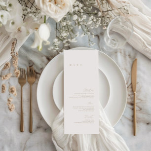 Elegant Minimalist Ivory & Beige Wedding Flat Menu