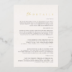 Elegant Minimalist Ivory Foil Wedding Invitation