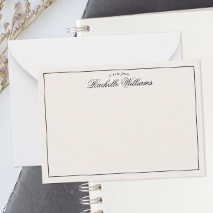 Elegant Minimalist Ivory Monogram Note Card