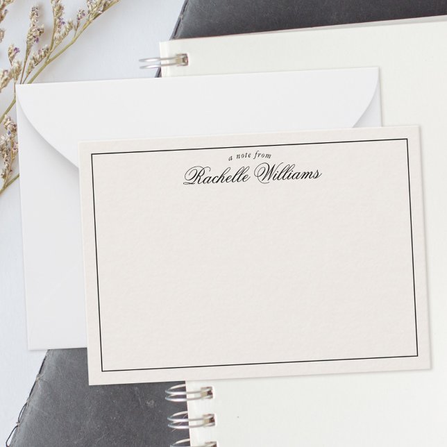 Elegant Minimalist Ivory Monogram Note Card (Creator Uploaded)