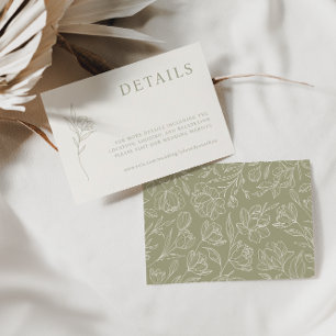 Elegant Minimalist Ivory & Olive Detail Cards