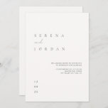 Elegant Minimalist Ivory Wedding Invitation<br><div class="desc">This simple and elegant invitation is perfect for a modern wedding. Design features an handwritten font and modern minimalist design. Designed to coordinate with for the «SERENA» Wedding Invitation Collection. To change your names, wedding location and date, and other details, click «Personalize». View the collection link on this page to...</div>