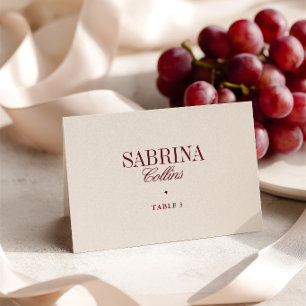 Elegant Minimalist Ivory Wedding Place Card