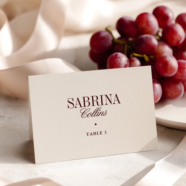 Elegant Minimalist Ivory Wedding Place Card (Elegant Minimalist Ivory Wedding Place Card)