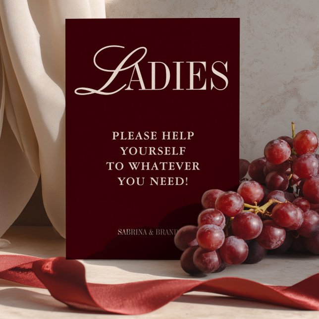 Elegant Minimalist Ladies Bathroom Basket Sign Invitation (Elegant Minimalist Ladies Bathroom Basket Sign)