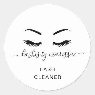 Elegant Minimalist Lash Cleaner Lashes Business Classic Round Sticker