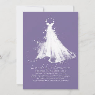 Elegant Minimalist Lavender Purple Bridal Shower Invitation