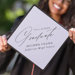 Elegant Minimalist Lavender Purple Graduation Cap Topper<br><div class="desc">Elegant graduation cap topper featuring "Graduate" displayed in a beautiful black calligraphy script with a light purple background. Personalize the graduation cap topper with the graduate's name,  school name,  and graduation year.</div>