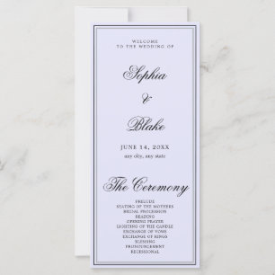 Elegant Minimalist Lavender Wedding Program