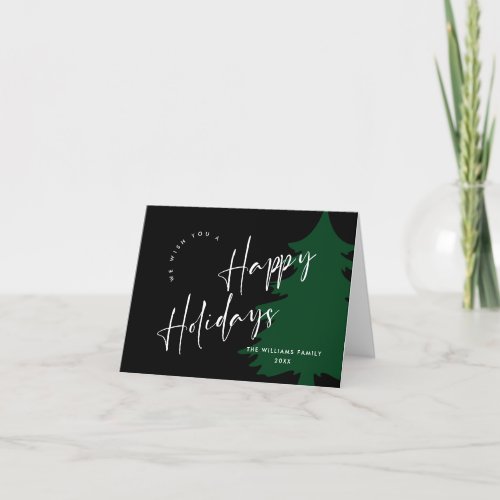 Elegant Minimalist Lettering Christmas Greeting Holiday Card