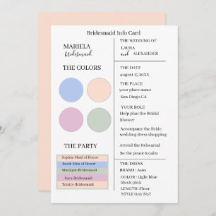 Elegant Minimalist Light Blue And Blush Pink Bride Invitation