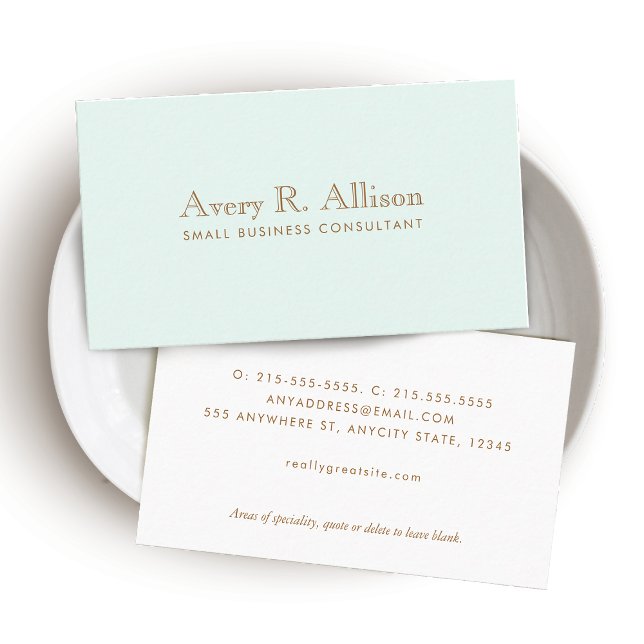 Elegant Minimalist Light Blue Professional Business Card (Creator Uploaded)