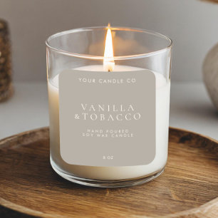 Elegant Minimalist Light Brown Candle Label