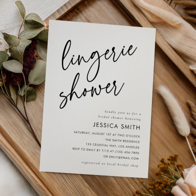 Elegant Minimalist Lingerie Shower Invitation (Creator Uploaded)
