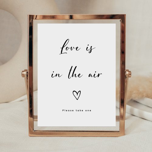 Elegant Minimalist Love is in the Air Wedding Sign