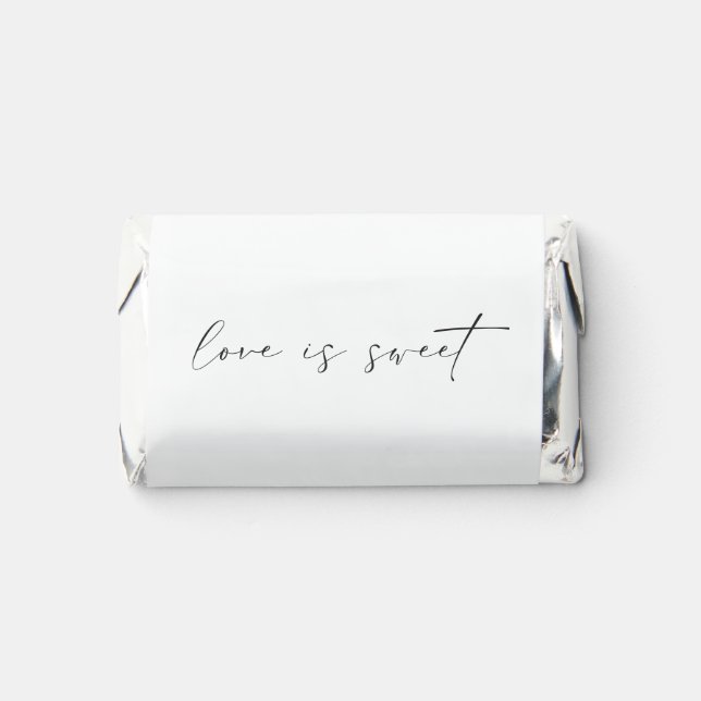 Elegant Minimalist Love Is Sweet Wedding Hershey's Miniatures (Front)