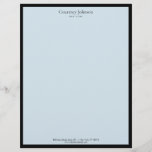 Elegant Minimalist Luxury Boutique Black/Blue Letterhead<br><div class="desc">An elegant and refined design elevates your name or business name through minimal and modern styling. The thin black border is grounded on a soft blue background to give a luxury feel to this classic letterhead design template. © 1201AM Design Studio | www.1201am.com</div>