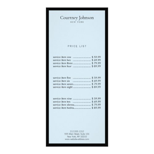 Elegant Minimalist Luxury Boutique BlackBlue Rack Card