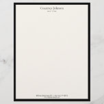 Elegant Minimalist Luxury Boutique Black/Ivory Letterhead<br><div class="desc">An elegant and refined design elevates your name or business name through minimal and modern styling. The thin black border is grounded on an ivory background to give a luxury feel to this classic letterhead design template. © 1201AM Design Studio | www.1201am.com</div>
