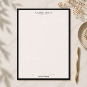 Elegant Minimalist Luxury Boutique Black/Ivory Letterhead