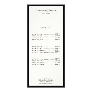 Elegant Minimalist Luxury Boutique Black/Ivory Rack Card