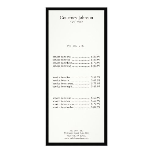 Elegant Minimalist Luxury Boutique BlackIvory Rack Card