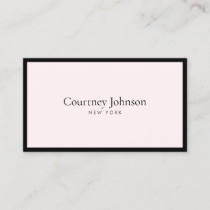 Elegant Minimalist Luxury Boutique Black/Lt Pink Business Card