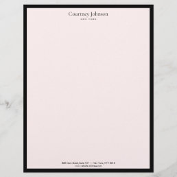 Elegant Minimalist Luxury Boutique Black/Pink Letterhead