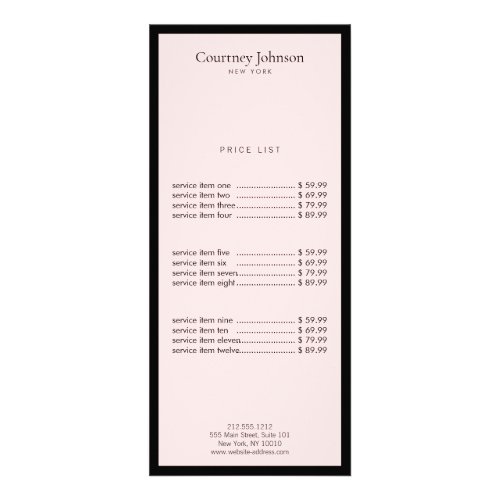 Elegant Minimalist Luxury Boutique BlackPink Rack Card
