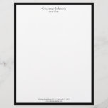 Elegant Minimalist Luxury Boutique Black/White Letterhead<br><div class="desc">An elegant and refined design elevates your name or business name through minimal and modern styling. The thin black border is grounded on a white background to give a luxury feel to this classic letterhead design template. © 1201AM Design Studio | www.1201am.com</div>