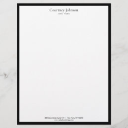 Elegant Minimalist Luxury Boutique Black/White Letterhead