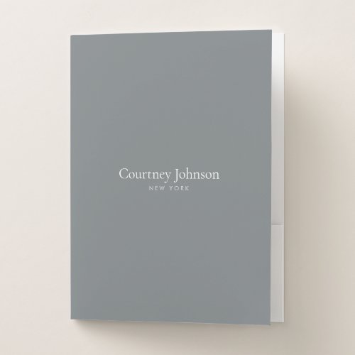 Elegant Minimalist Luxury Boutique Gray Pocket Folder