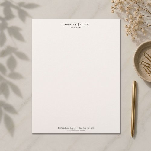 Elegant Minimalist Luxury Boutique Ivory Letterhead