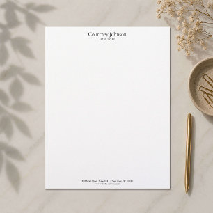 Elegant Minimalist Luxury Boutique White Letterhead