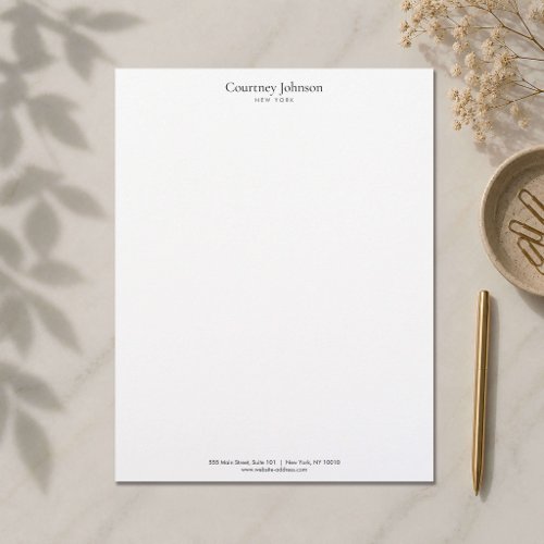 Elegant Minimalist Luxury Boutique White Letterhead