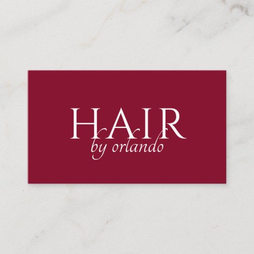 Elegant Minimalist Makeup Artist Burgundy Business Card